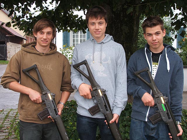 Die drei Zeininger Finalteilnehmer (von links): Alain Reiffer, Silvio Freiermuth, Luca Wunderlin.
