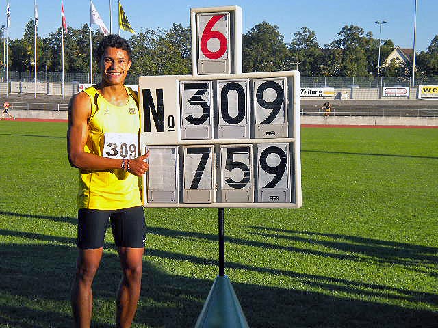 Christopher Ullmann nach seinem absolut besten Sprung: 7,59 m.