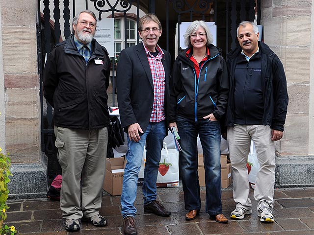 Gruppenfoto mit Frau: Die SP-Kandidierenden Hans Roth, Peter Koller, Sandra Kräuchi (alle Rheinfelden) und Sukhwant Singh-Stocker (Möhlin).