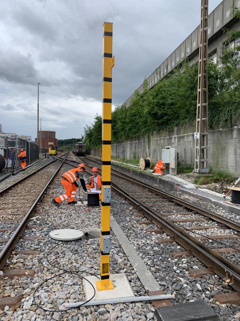 Gleistor-Pfostenmontage. Foto: zVg