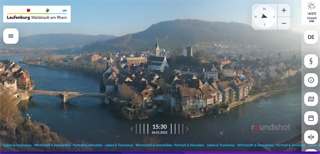 Laufenburger Webcam: Bildschirmfoto von Mittwoch, 15.47 Uhr.