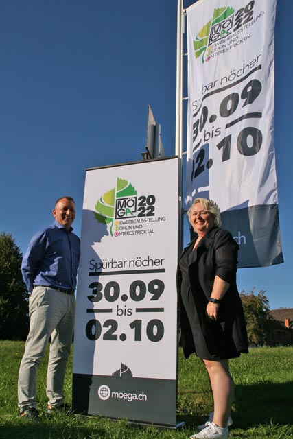 Im Herbst 2021 stellten Anita Kym und Raymond Keller die Werbung für die Möga in Möhlin vor. Foto: Peter Schütz