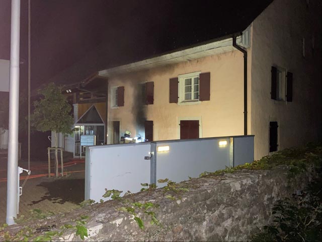 Brandausbruch in der Gemeindeverwaltung Brislach. Foto: Polizei BL