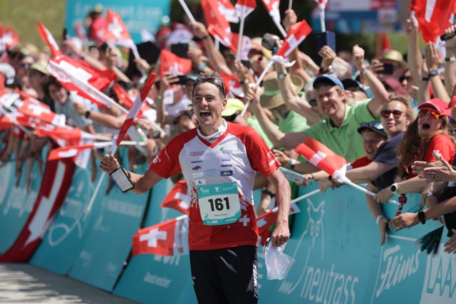 Überragend zu Gold: Matthias Kyburz beim Zieleinlauf. Foto: zVg 