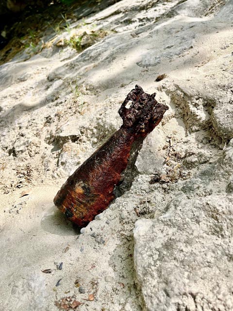 Minenwerfer-Granate entdeckt. Foto: Polizei BL