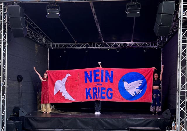 Klare Botschaft an der Kulturnacht in Laufenburg. Foto: zVg