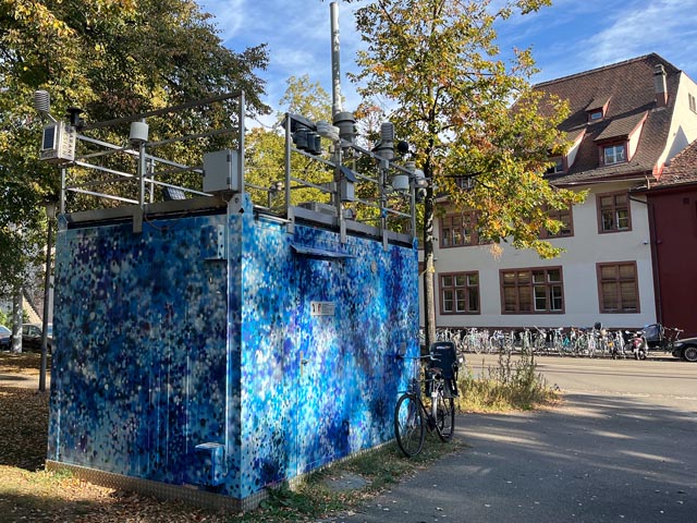 Luftmessstation am St. Johanns-Platz in Basel. Foto: LHA