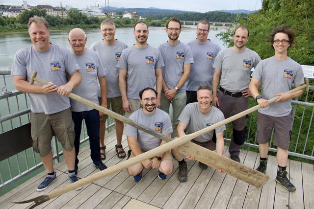 Das zehnköpfige OK der Jungpontonier-Schweizermeisterschaften 2023. Foto: Simon De Bona
