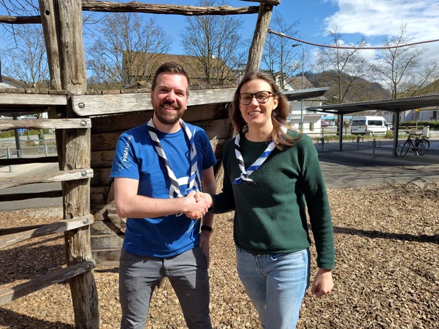 Salome Baumberger übergibt das Präsidium an Joel Frey. Foto: zVg