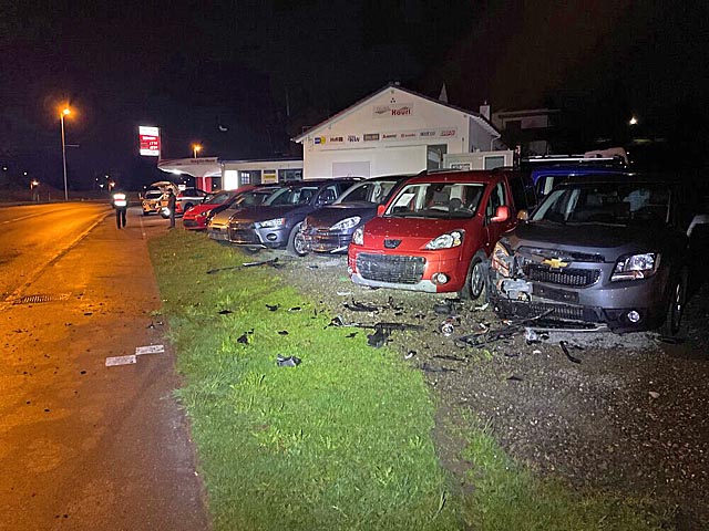 Selbstunfall in Reinach. Foto: Polizei AG