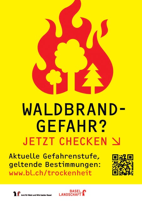 Tafel Waldbrandgefahr. Foto: zVg