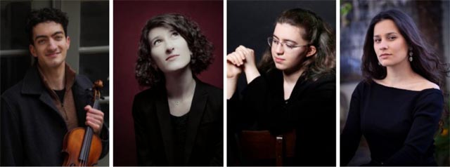 Von links: Stephen Waarts, Nathalia Milstein, Marie-Ange Nguci, Juliette Mey. Fotos: zVg