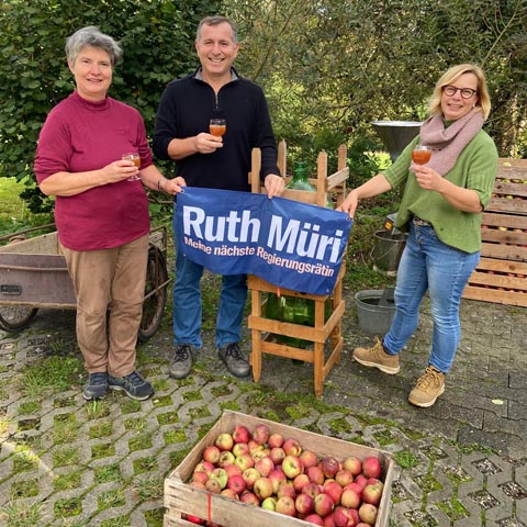 Kandidierende der Grünen Bezirk Laufenburg (von links): Gertrud Häseli (bisher), Arben Mustafa und Doréen Pforte. Foto: zVg