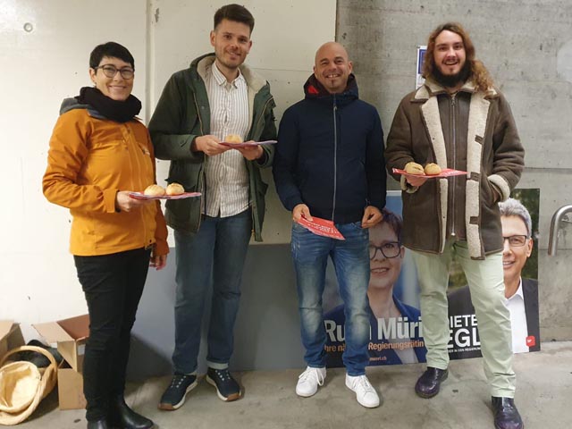 Von links: Colette Basler, Rolf Schmid, Roger Hug, Florian Grimm