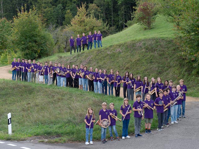 Genossen eine Woche voller Musik: Rund 50 junge Musizierende der Musikschule Unteres Fricktal. Foto: zVg