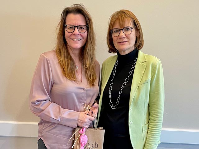 Grossrätin Claudia Hauser (links) und Susanna Schlittler von der FDP-Frauen Fricktal. Foto: zVg