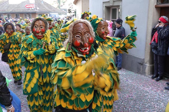 Die Chrutschlämpezunft war die grösste Gruppe am Sonntag. Foto: Peter Schütz