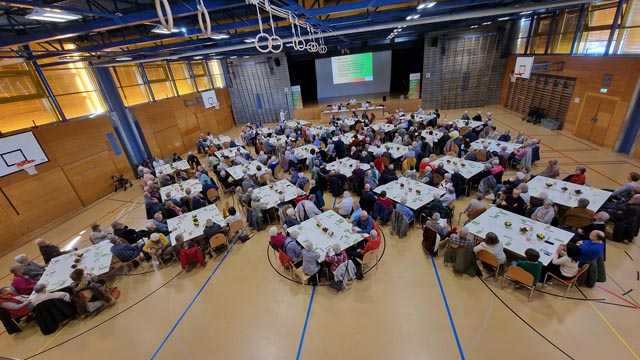 257 Mitglieder und sieben Gäste besuchten die Versammlung in der MZH Fuchsrain. Foto: zVg