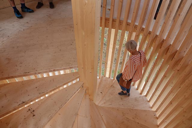 Blick in das Innere der Aussichtsplattform. Foto: Peter Schütz