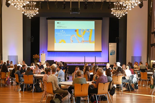 Aargauer Familien wünschen sich Orte zum BegegnenAm Samstag, 20. September, lud der Kanton Aargau zum Aargauer Familienkongress ins Kultur- & Kongresshaus Aarau ein. Foto: Kanton Aargau
