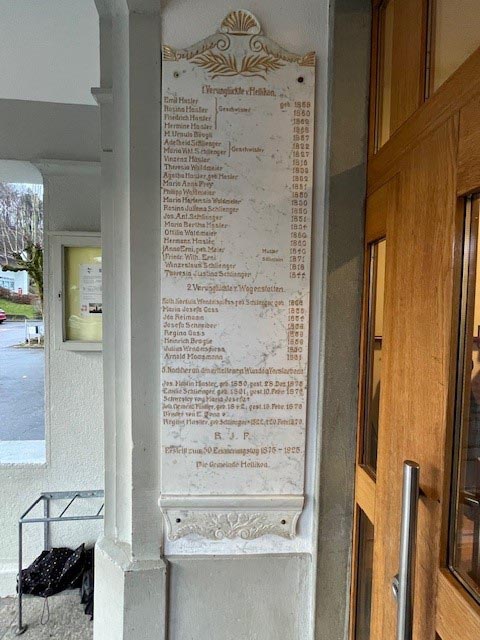 Gedenktafel. Foto: zVg