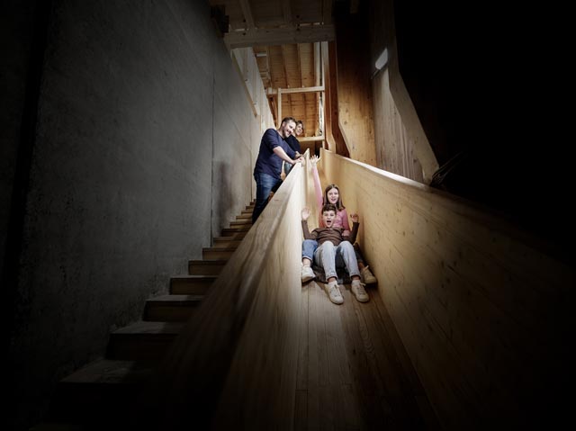 Die beliebte Salzbergrutsche. Foto: zVg