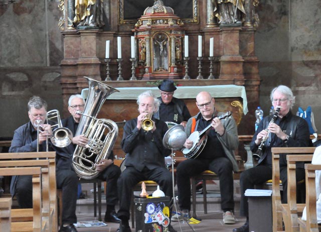 «N'Awlins Six» 2025 in der christkatholischen Kirche Kaiseraugst. Foto: zVg