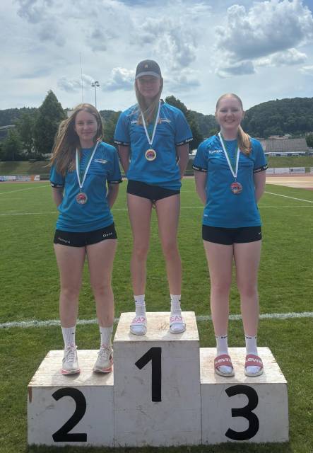 Die Athletinnen der Gruppe A, mit Julia Hoffmann an der Spitze