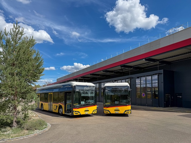 Das erweiterte und elektrifizierte PostAuto-Depot im Bata-Park in Möhlin. Foto: PostAuto