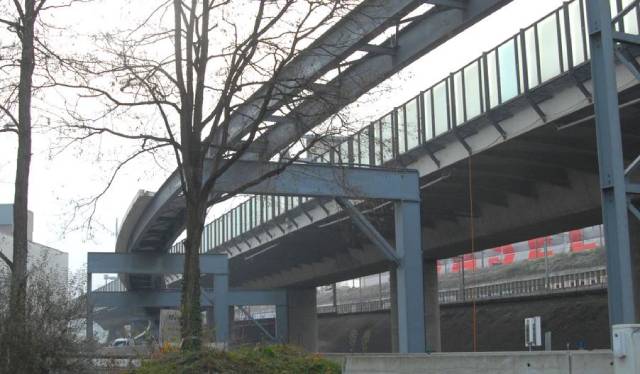 Hilfsbrücke bei Hagnau
