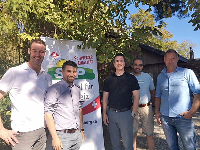 Von links: Christoph Riner, Emanuel Suter, Rainer Kunz, Alex Reimann, Patrik Meier. Foto: zVg