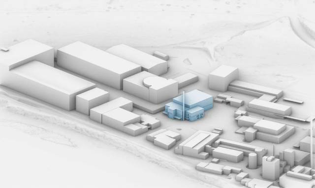Visualisierung des neuen Abfallbehandlungszentrums auf dem Gelände des Paul Scherrer Instituts PSI. © Itten+Brechbühl AG