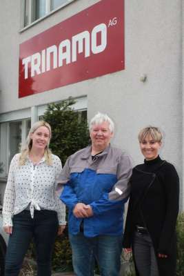 Das Team von der Trinamo AG in Möhlin (von links): Cynthia Wirz, Ruedi Derungs und Léa Thüring. Foto: Sonja Fasler