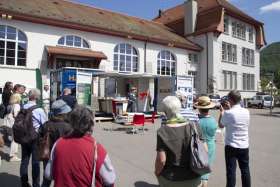 Der Jurapark-Ausstellungscontainer gastiert derzeit in Küttigen und ab 31. Mai in Frick. Foto: zVg