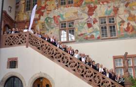 Im Rathaus in Rheinfelden trafen sich die Mitglieder der Waldstadt-Loge zum Jubiläum. Foto: Helmut Gerwig